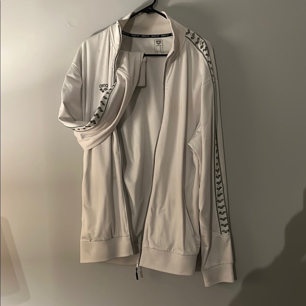 Adidas Off-White Track Jacket with Black Accents
